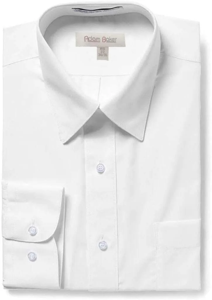 Adam Baker Men’s Big & Tall Long Sleeve Button Cuff & French Cuff Formal Solid Dress Shirt