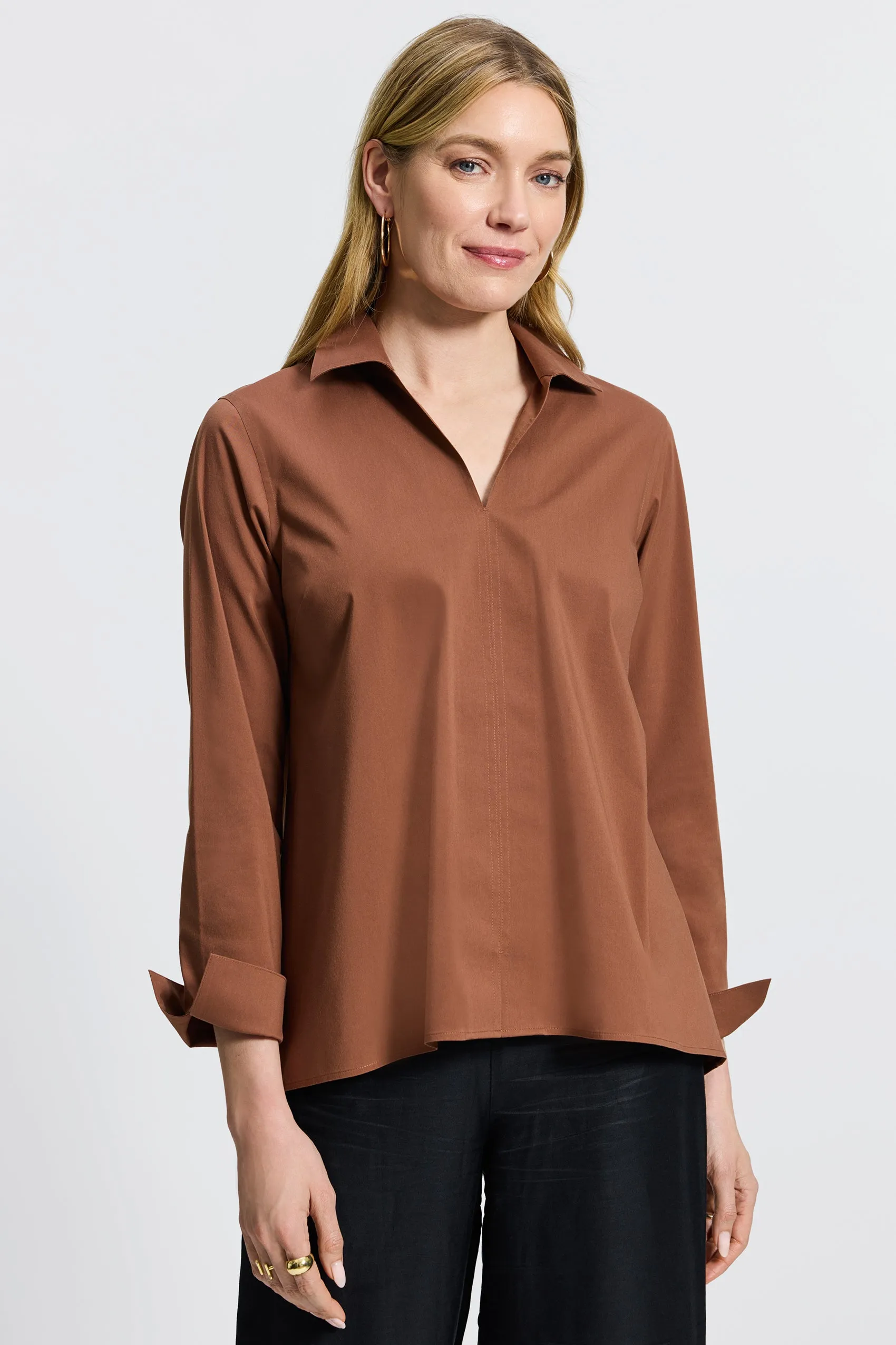 Agnes Stretch No Iron Popover Shirt