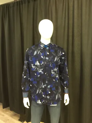 Au Noir CALLISTO Mens L/S Dress Shirt Navy