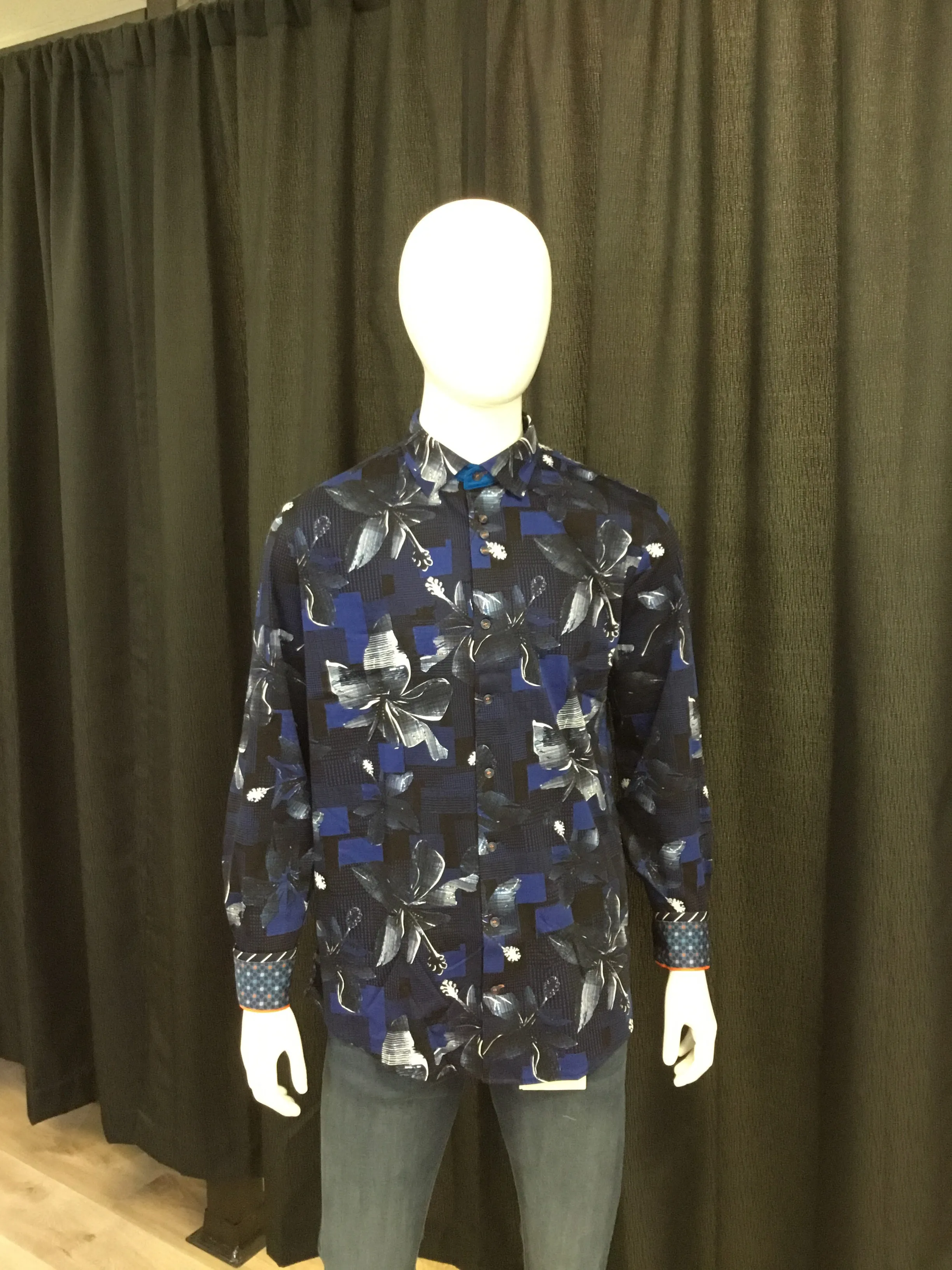 Au Noir CALLISTO Mens L/S Dress Shirt Navy