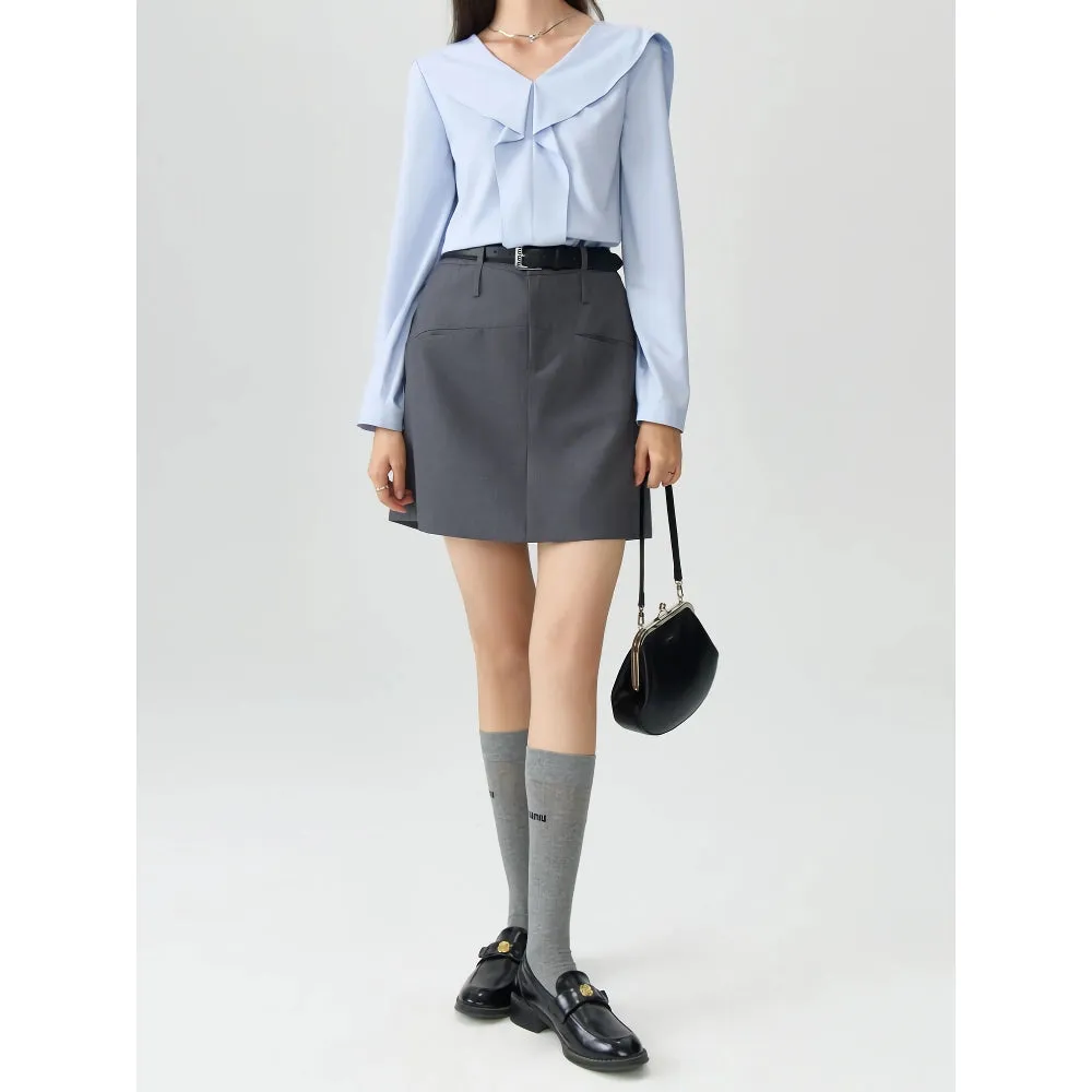 Autumn V-Neck Chiffon Shirt