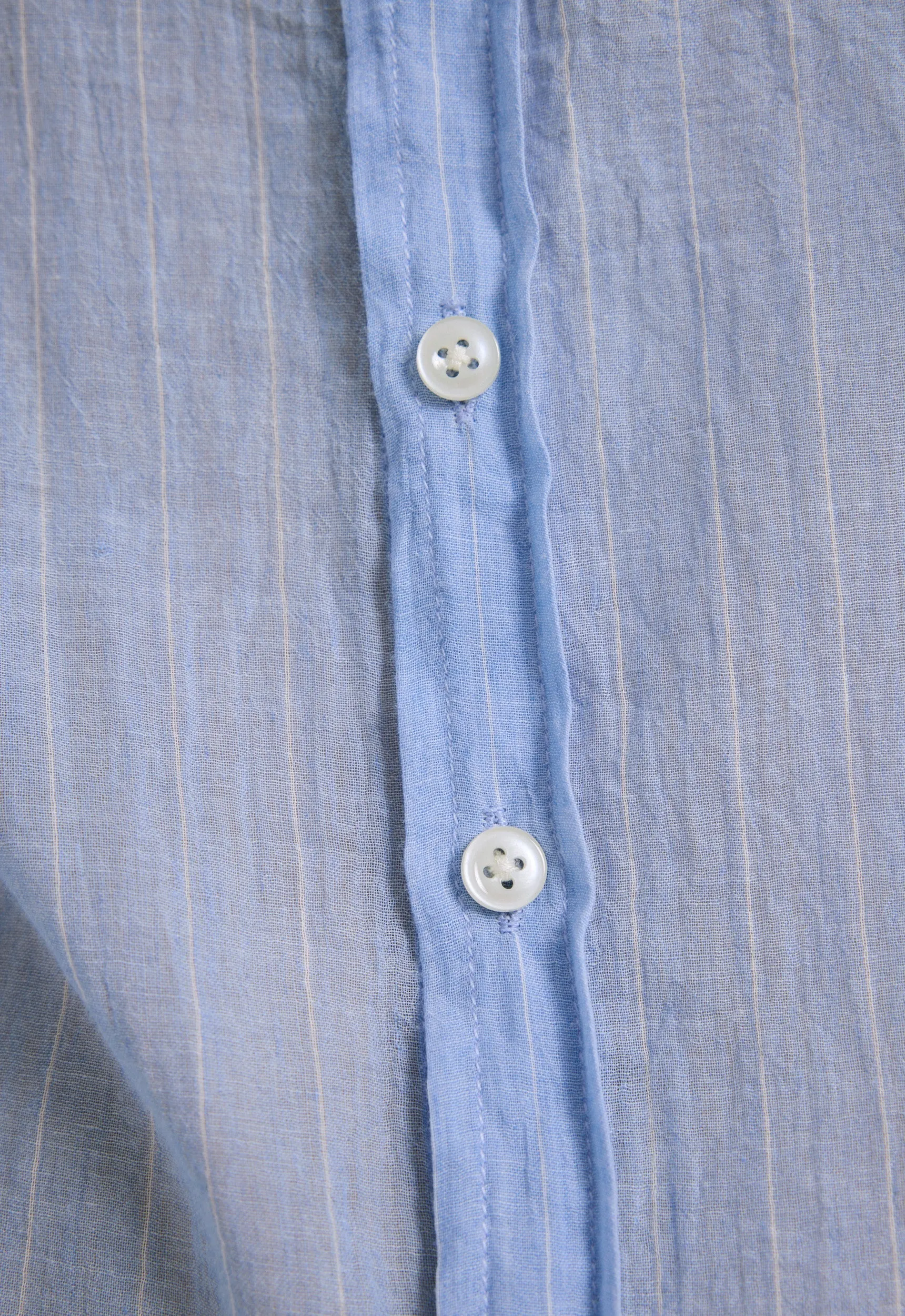 Beckett Cotton Shirt - Pinstripe in Chambray
