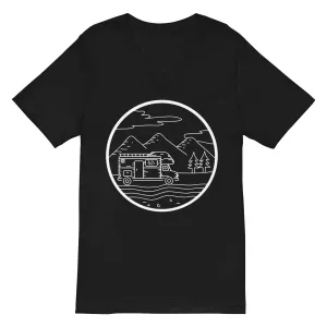Berge - Camping Van - (13) - Herren V-Neck Shirt