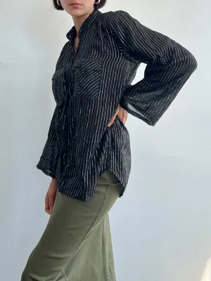 Black Gauze Sparkle Shirt (M)