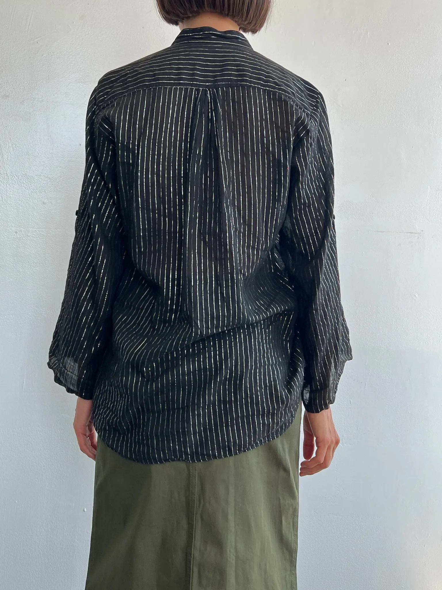 Black Gauze Sparkle Shirt (M)