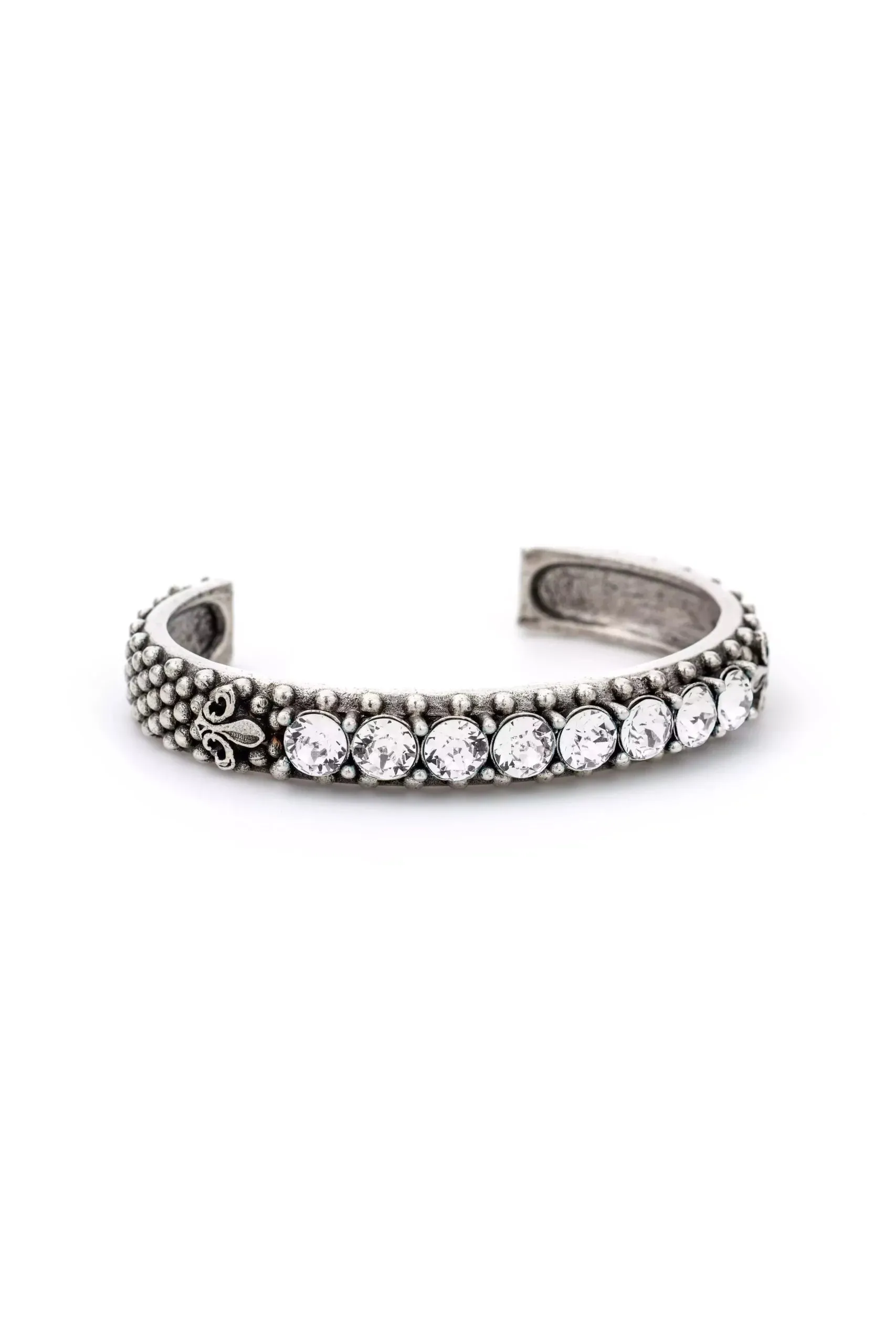 Brass Cuff with Crystal Bracelet