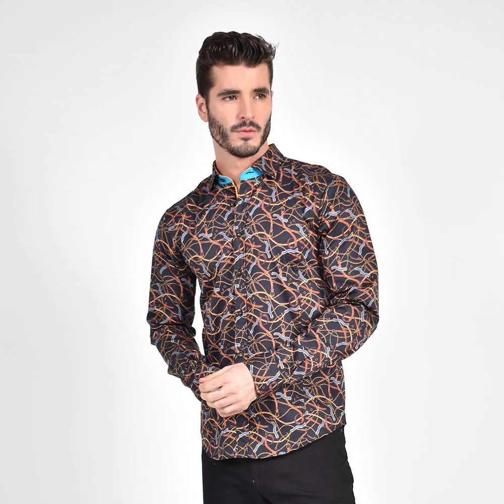 Chains and Straps Button Down Shirt