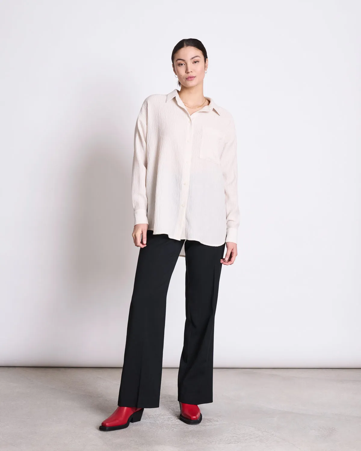 CRINKLE SHIRT  SKUR OFFWHITE