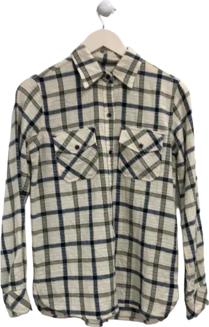 Current Elliot Beige/Blue Plaid Flannel Shirt