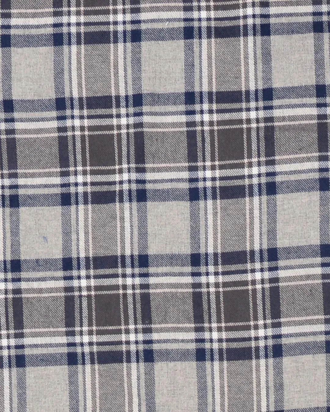 Dark Gull Grey Navy Plaid Flannel Shirt