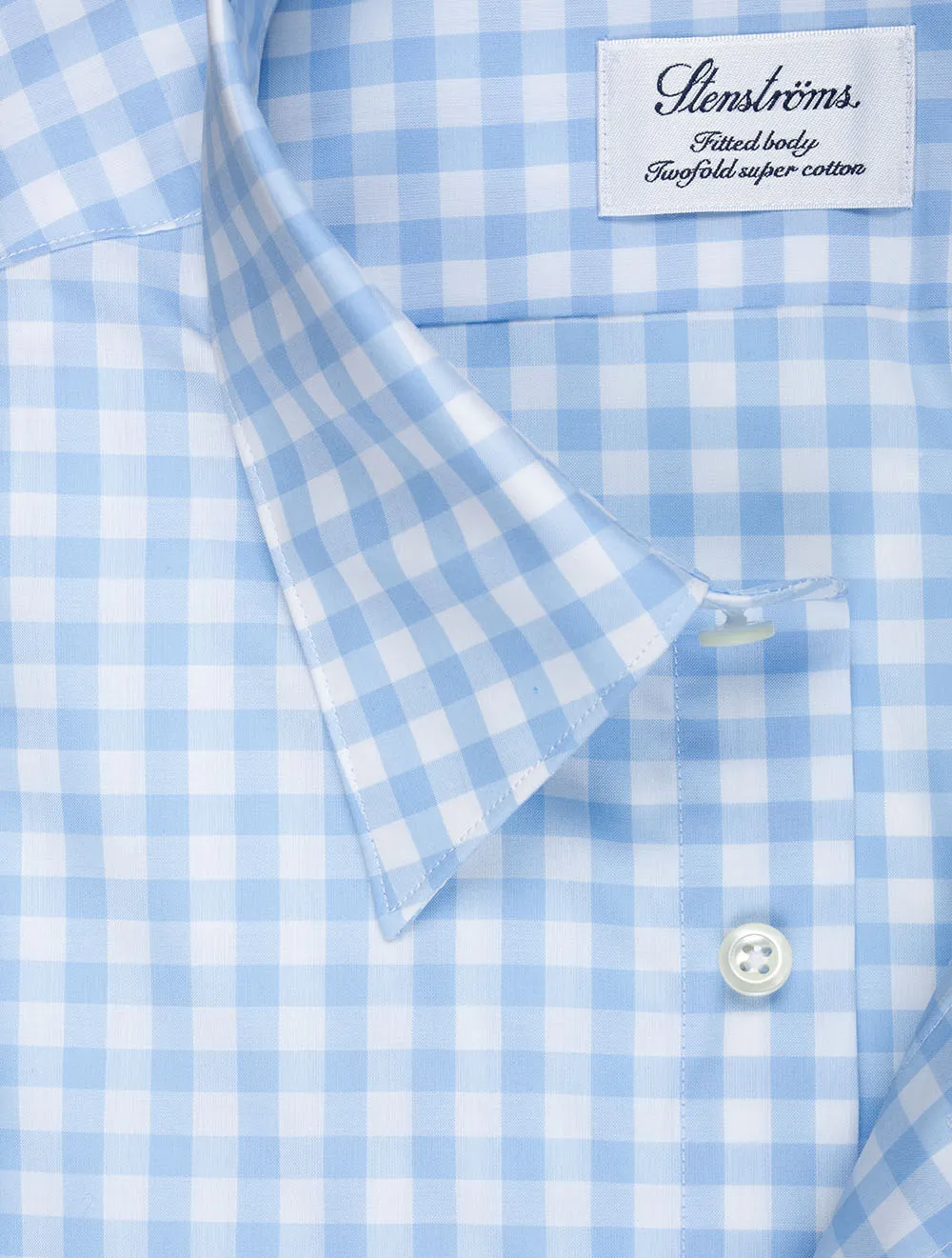 Fitted Gingham Shirt Blue