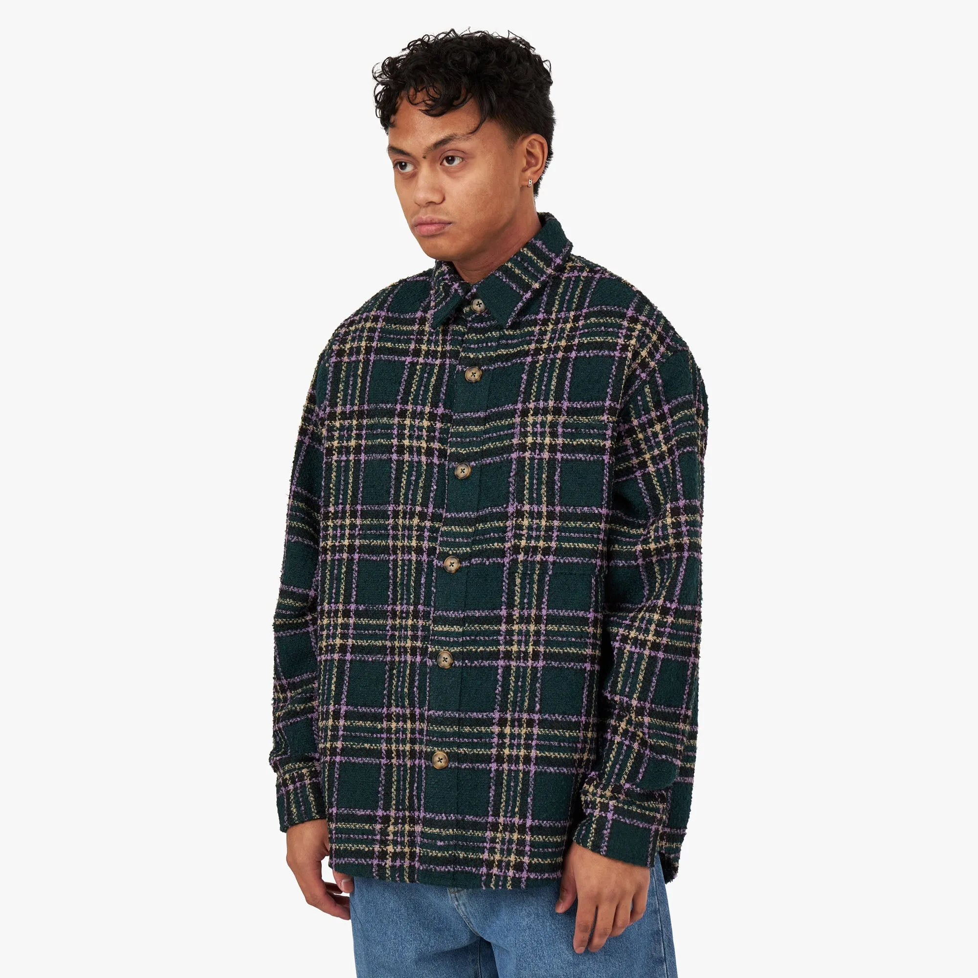 Fucking Awesome Less Heavyweight Flannel Shirt Green / Purple