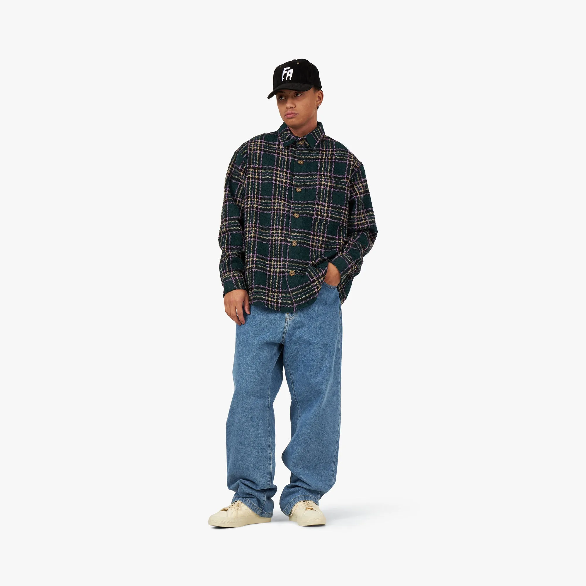 Fucking Awesome Less Heavyweight Flannel Shirt Green / Purple