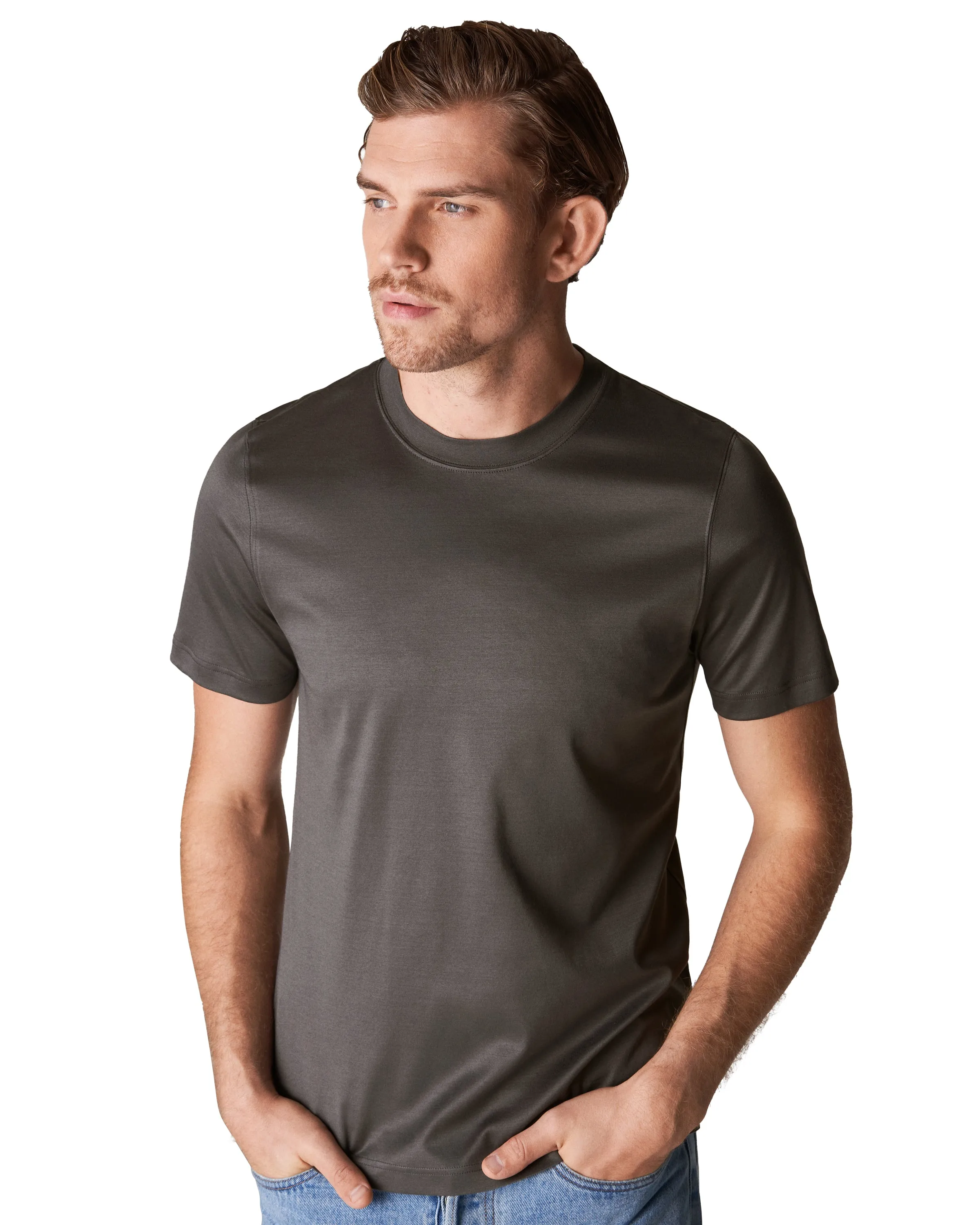 Grey Filo di Scozia Crew Neck T-Shirt