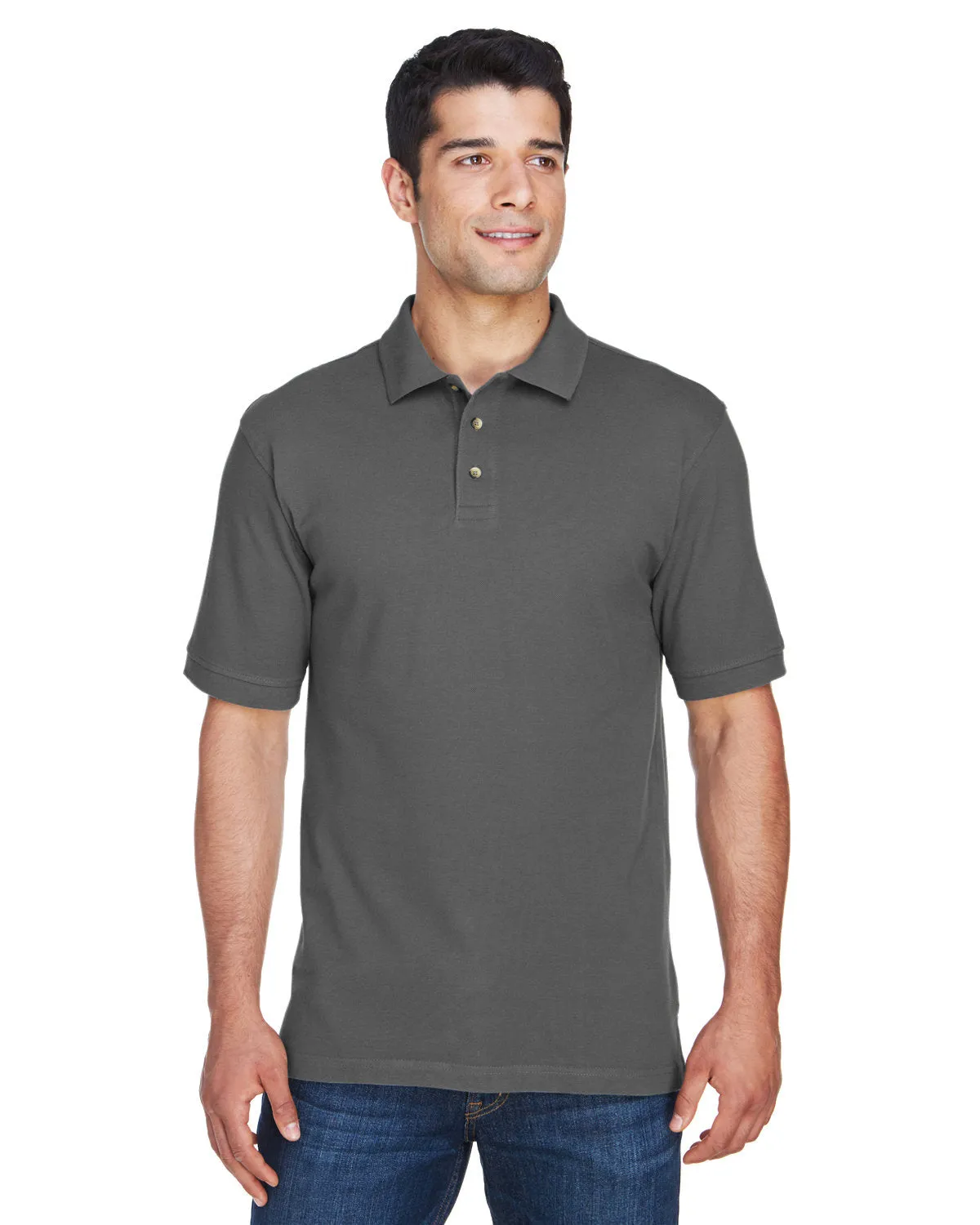 Harriton M200 Men's 6 oz. Ringspun Cotton Piqu Short-Sleeve Polo
