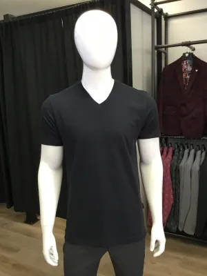 Hrst V-Neck T-Shirt Navy HRTS212301