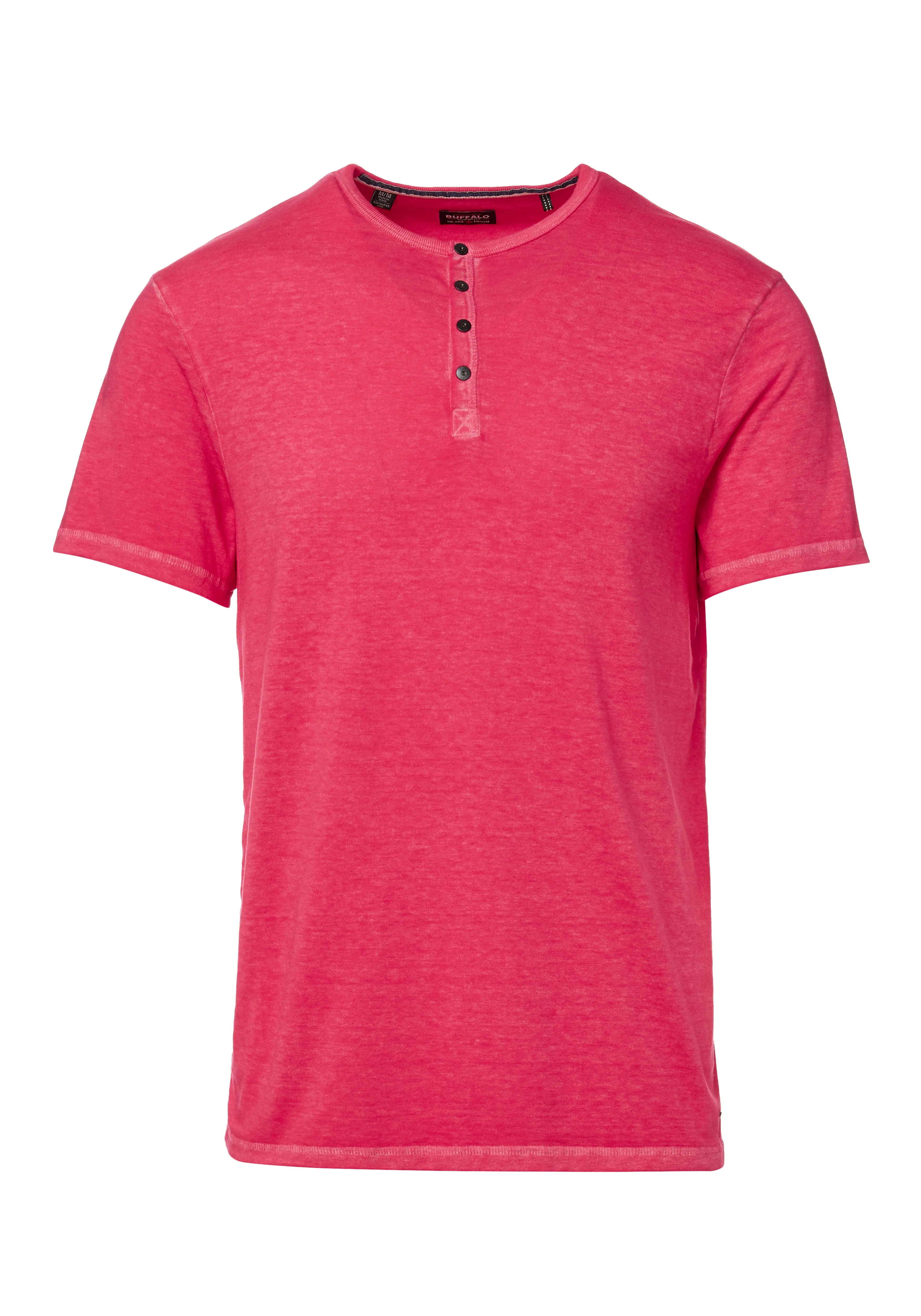 Kasum Men's Buttoned Henley T-Shirt in Fushia - BM23835