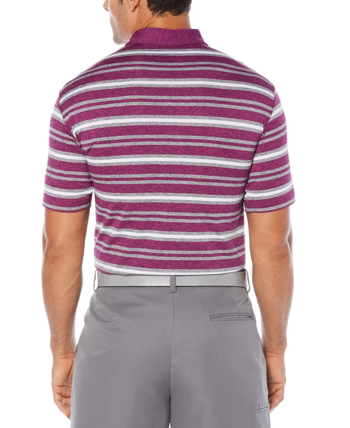 Mens Opti-Soft Heather Striped Polo