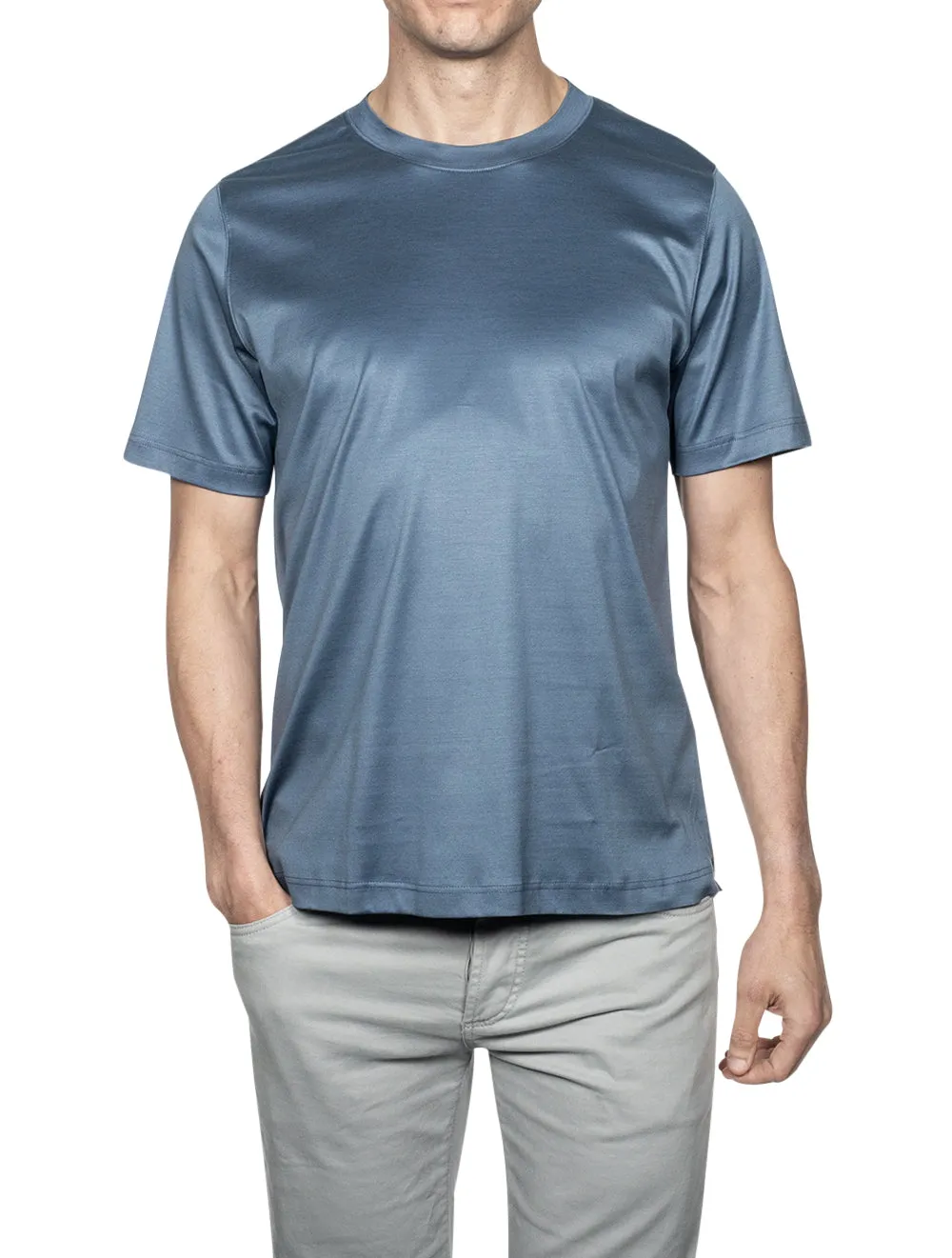 Mid Blue Filo Di Soczia Crew Neck T-Shirt