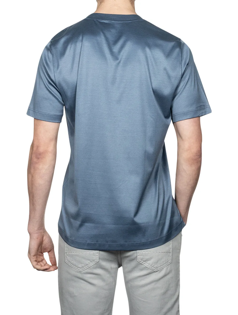 Mid Blue Filo Di Soczia Crew Neck T-Shirt