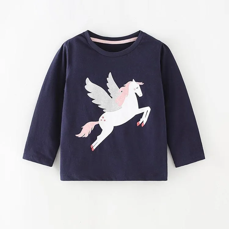 Pegasus Printed Long Sleeve Top
