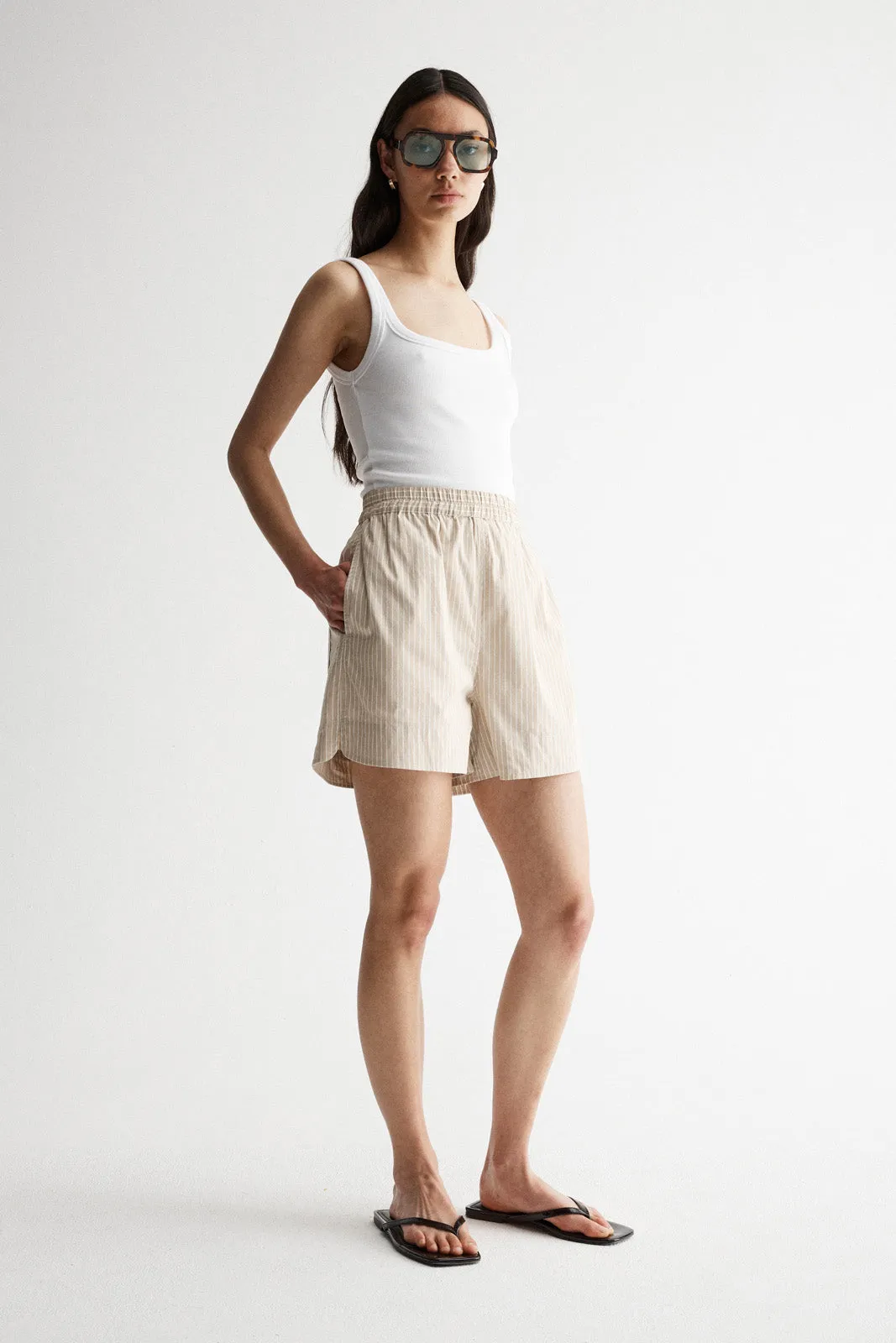Poppy Short Oat Stripe