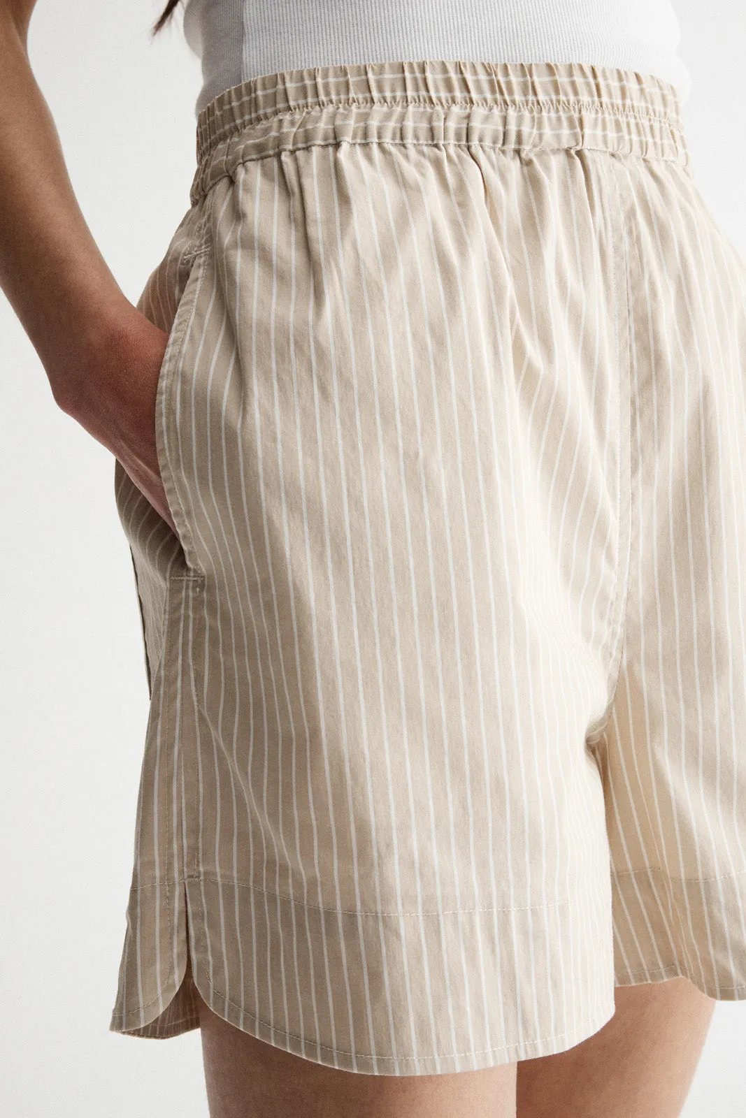 Poppy Short Oat Stripe