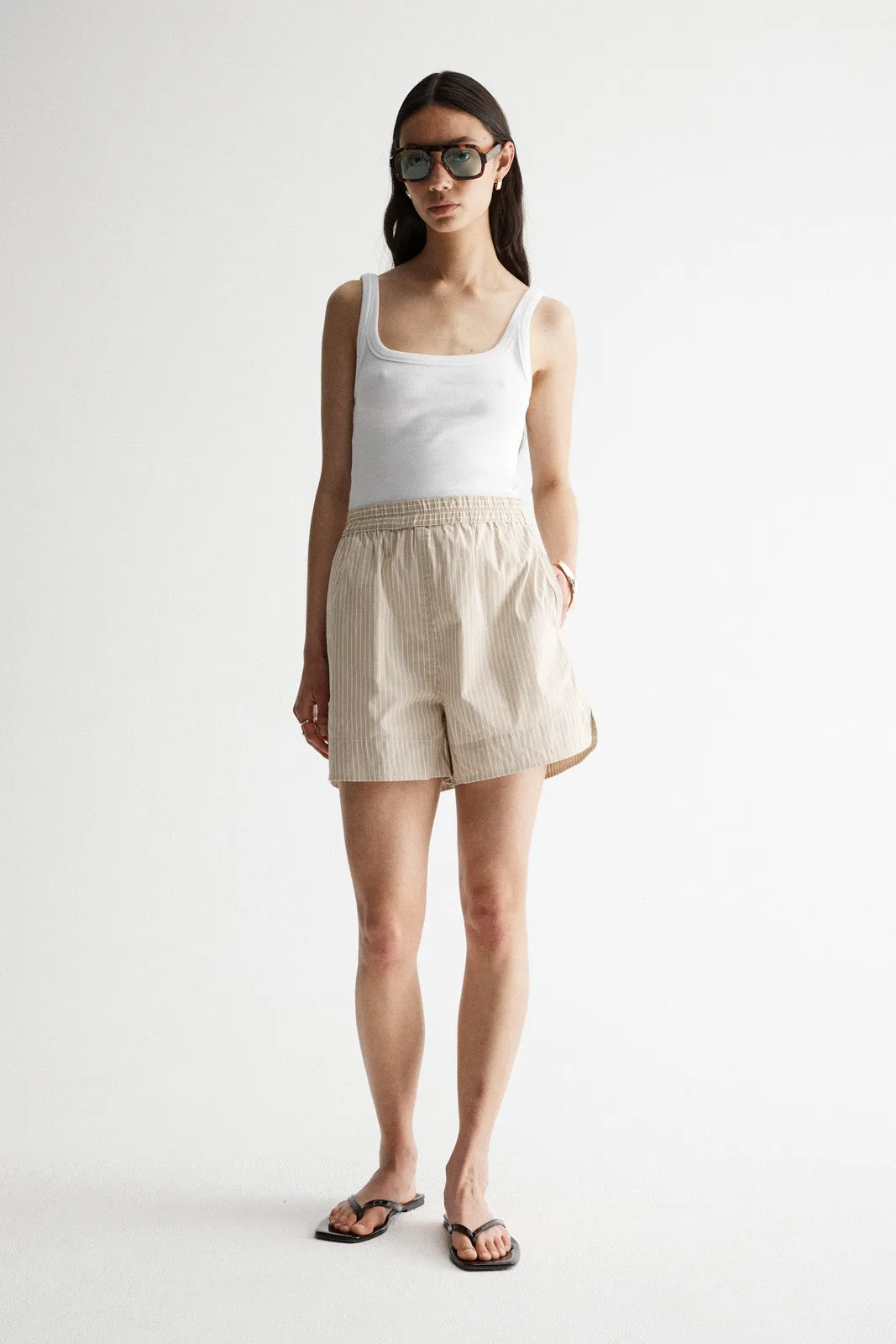 Poppy Short Oat Stripe