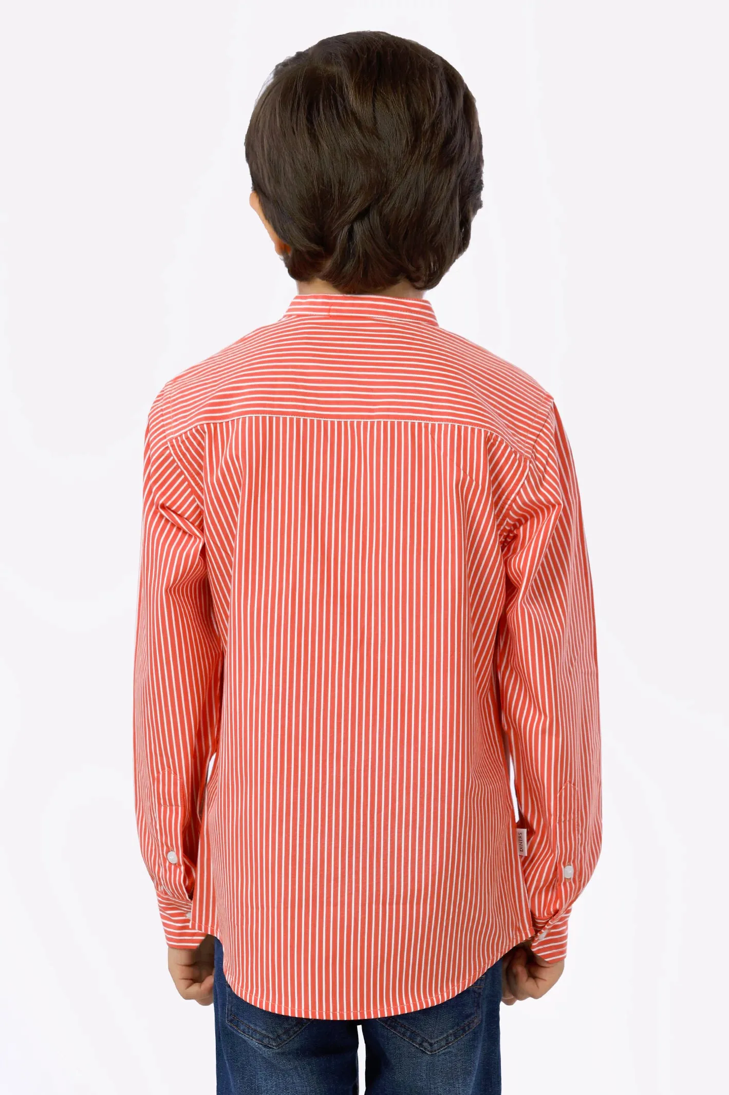Rust Pinstripe Boys Shirt