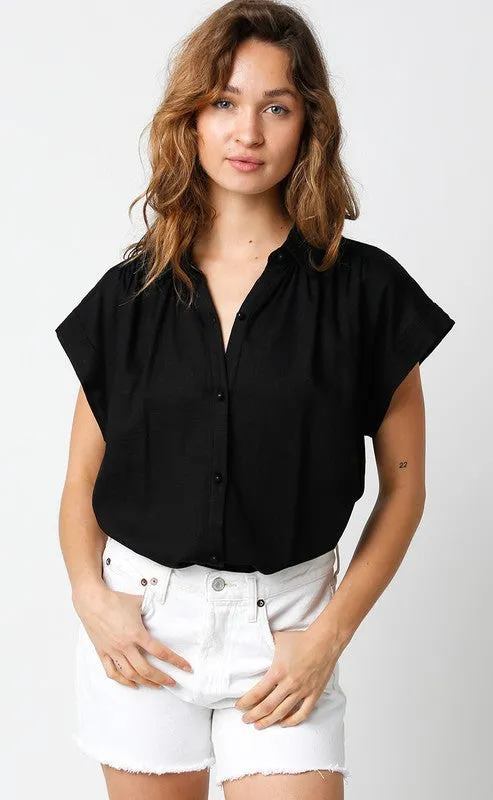 Short Sleeve Button Down Top