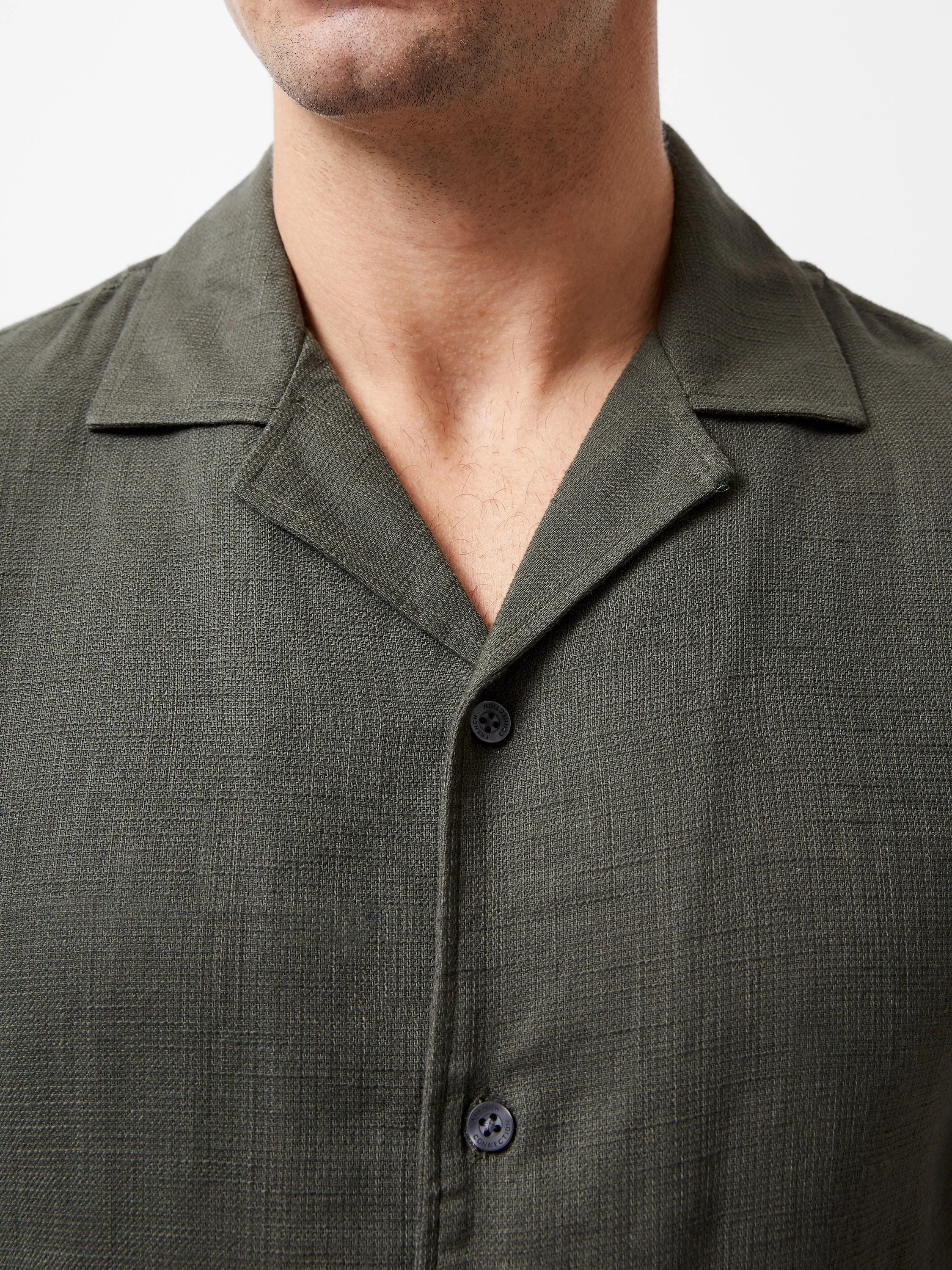 Short Sleeve Matty Weave Revere Shirt