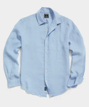 Slim Fit Sea Soft Irish Linen Shirt in Blue Tide