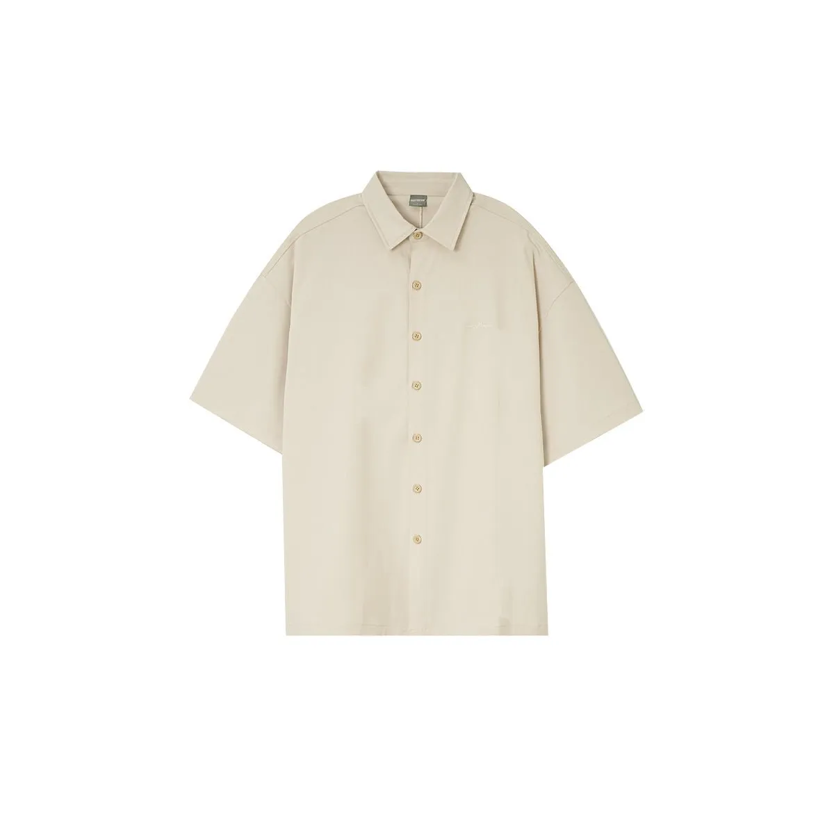 Sweet Day Unisex Loose-fit Short-sleeve Beige Shirt