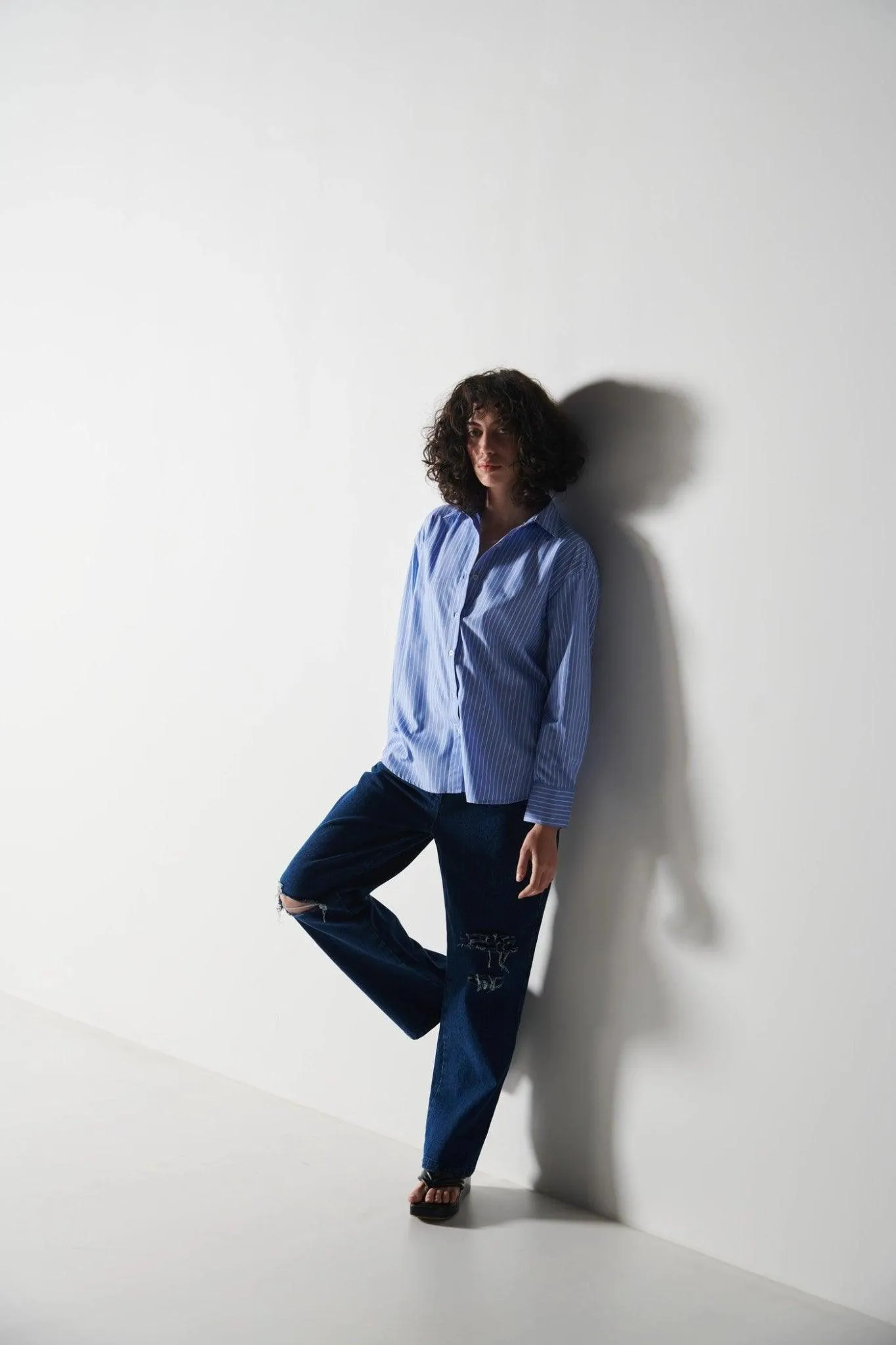 White Pin Stripped Shirt