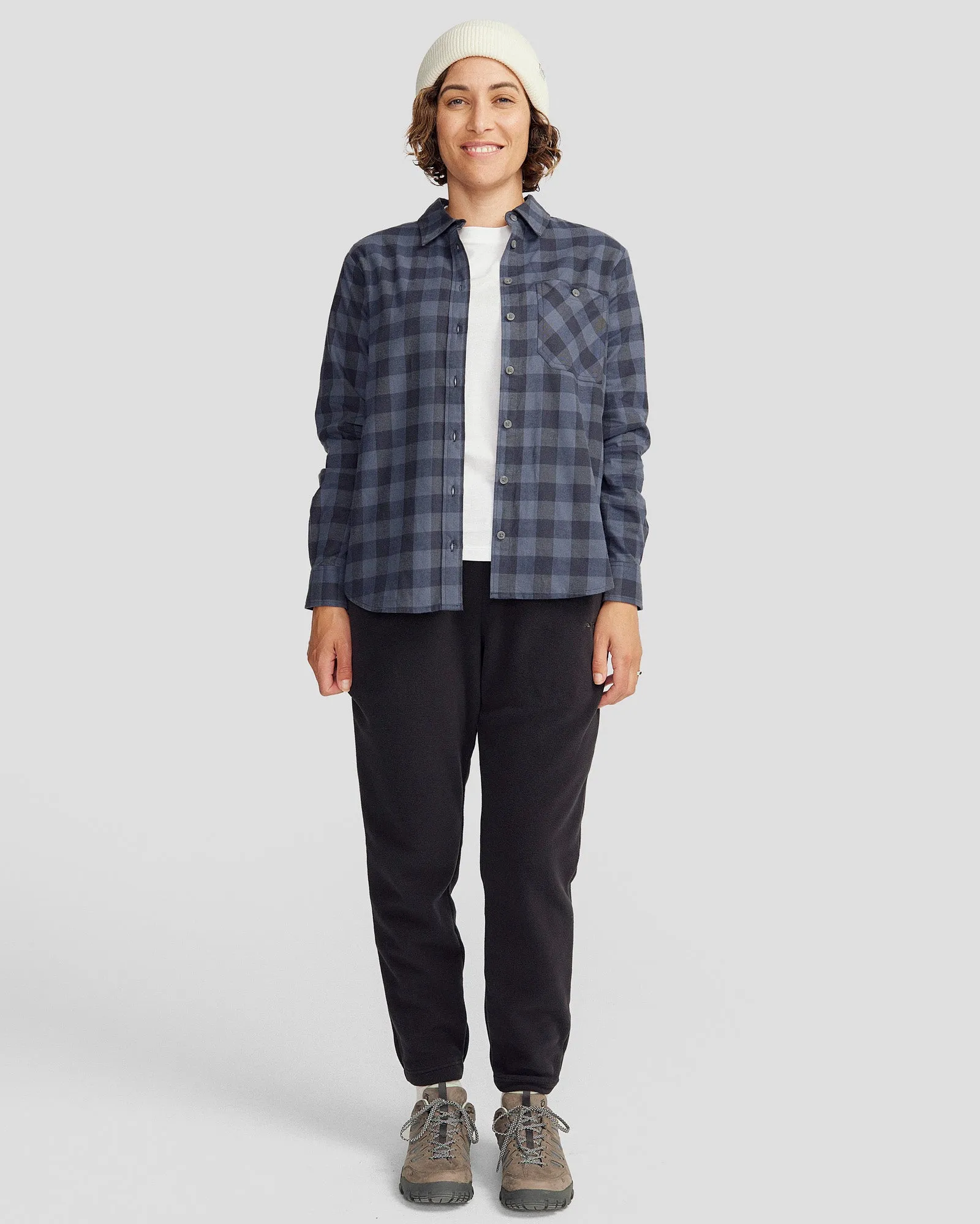Women's Fyfe Flannel Shirt - Mid Navy Gingham