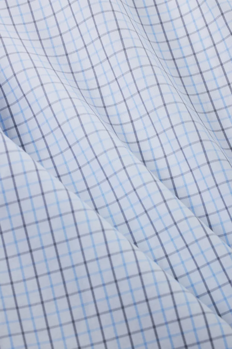 Wrinkle-Free Poplin Dress Shirt | White Multi-Check 25676N