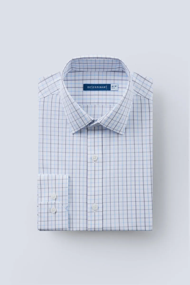 Wrinkle-Free Poplin Dress Shirt | White Multi-Check 25676N