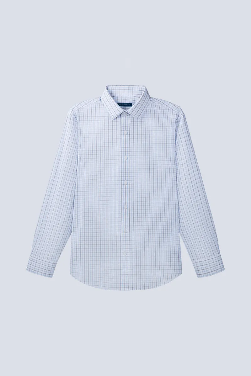 Wrinkle-Free Poplin Dress Shirt | White Multi-Check 25676N
